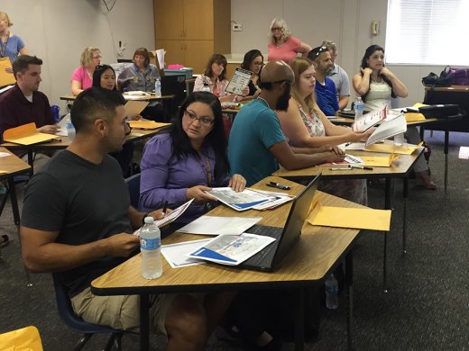 Teachers preparing last week for another school year.